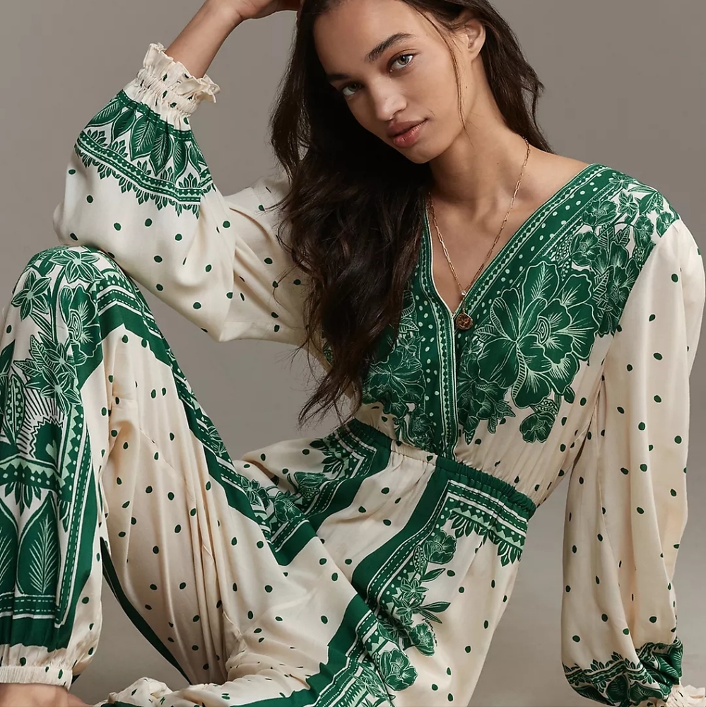 Farm Rio Floral Dot Jumpsuit - Picture 2 of 12
